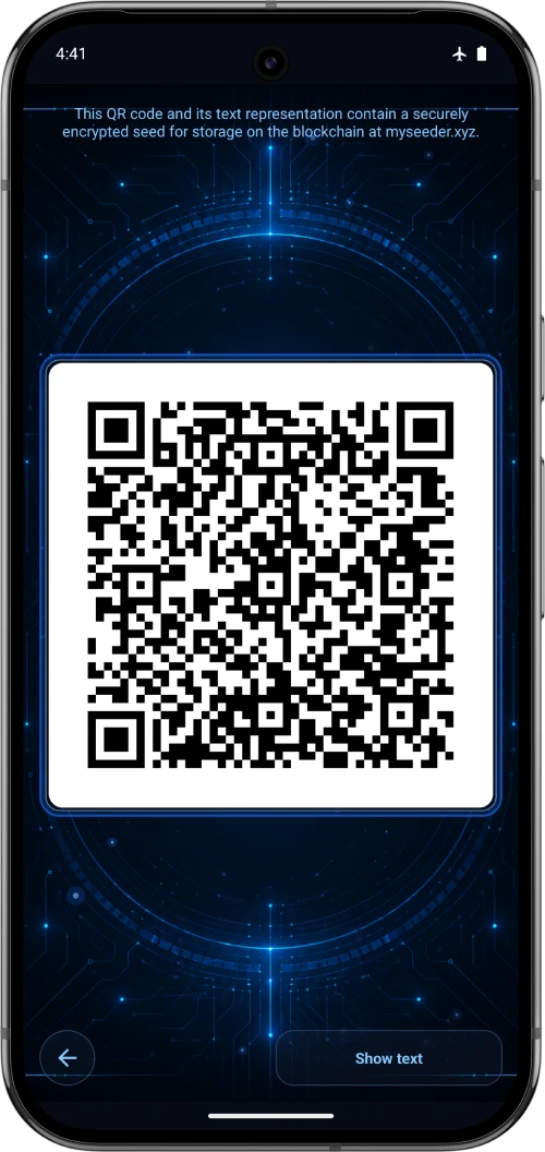 Seeder application QR page